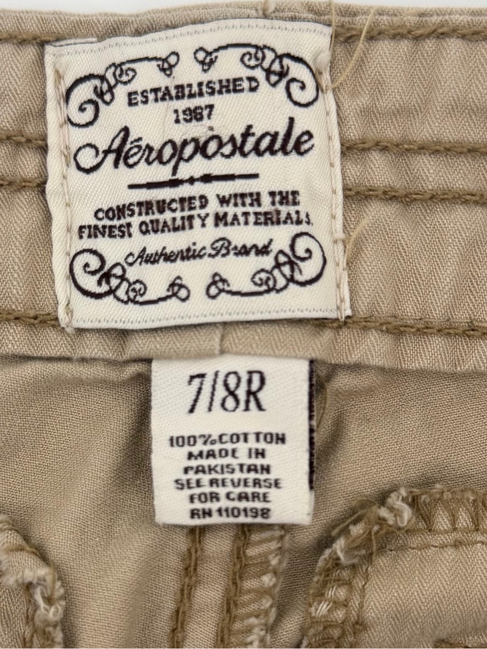 Aeropostale Y2K Convertible Cargo Hiking Pants Khaki 7/8R Gorpcore Utility - Picture 3 of 15